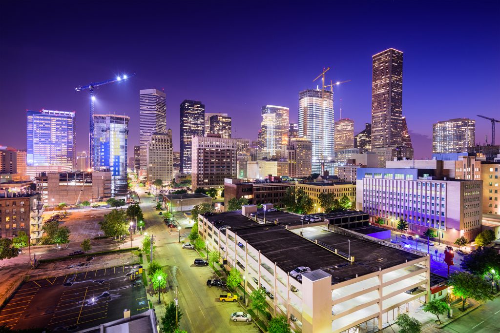 Image of downtown Houston city skyline. Houston corporate video production