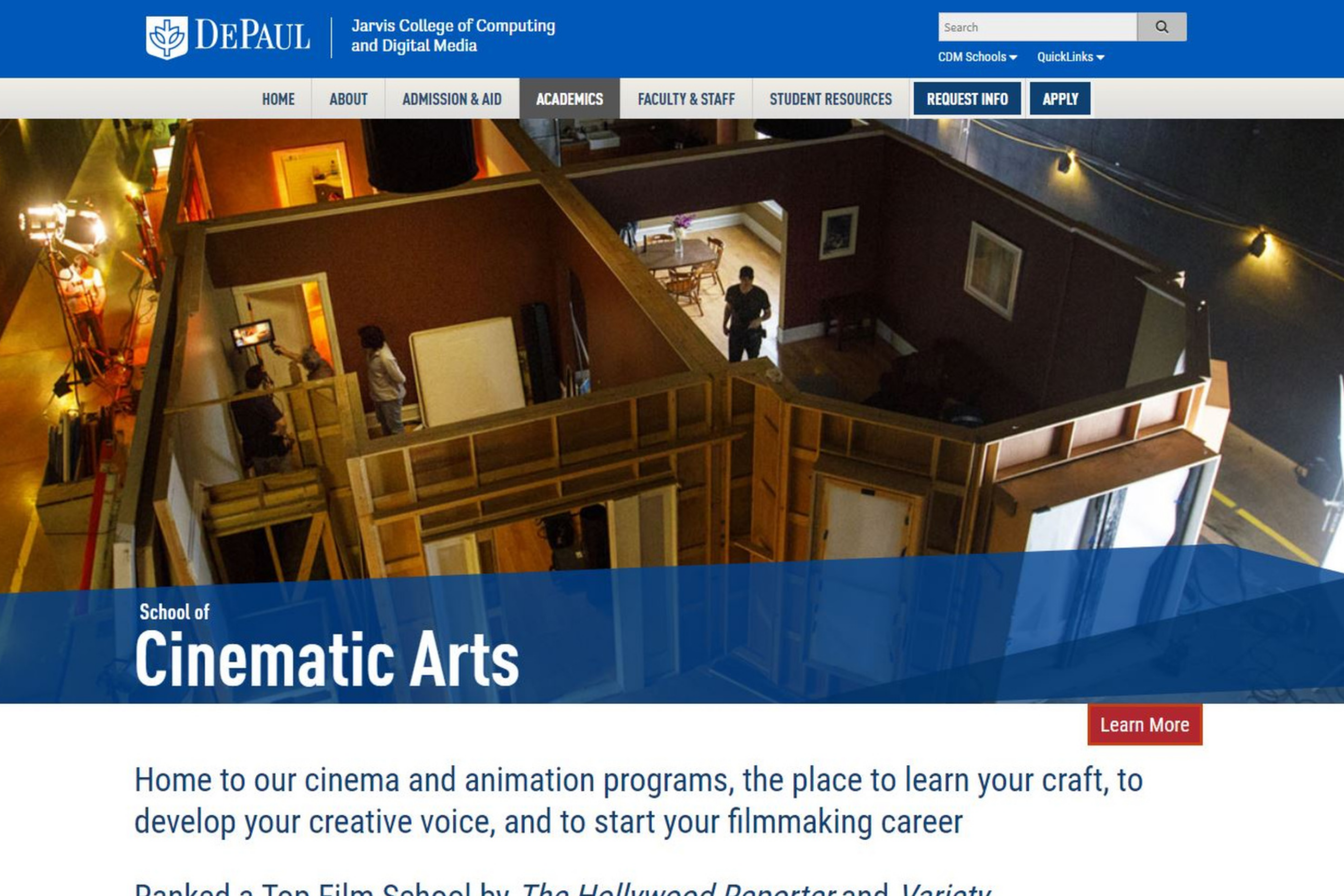 1 DEPAUL SCHOOL OF CINEMATIC ARTS