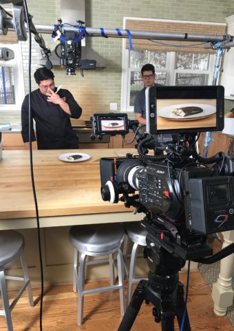 Filming a Culinary Video on our Sony FS7 with overhead cam