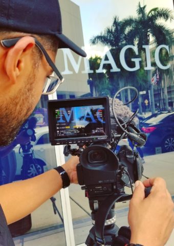 Filming a promo video at Miami Dade Comunity college