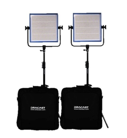 Dracast LED1000 Pro LED 2-Light Kit-Transparent