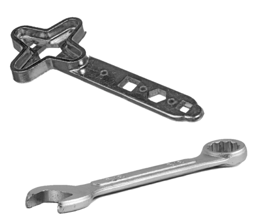 Lighting wrench and crescent wrench- Transparent