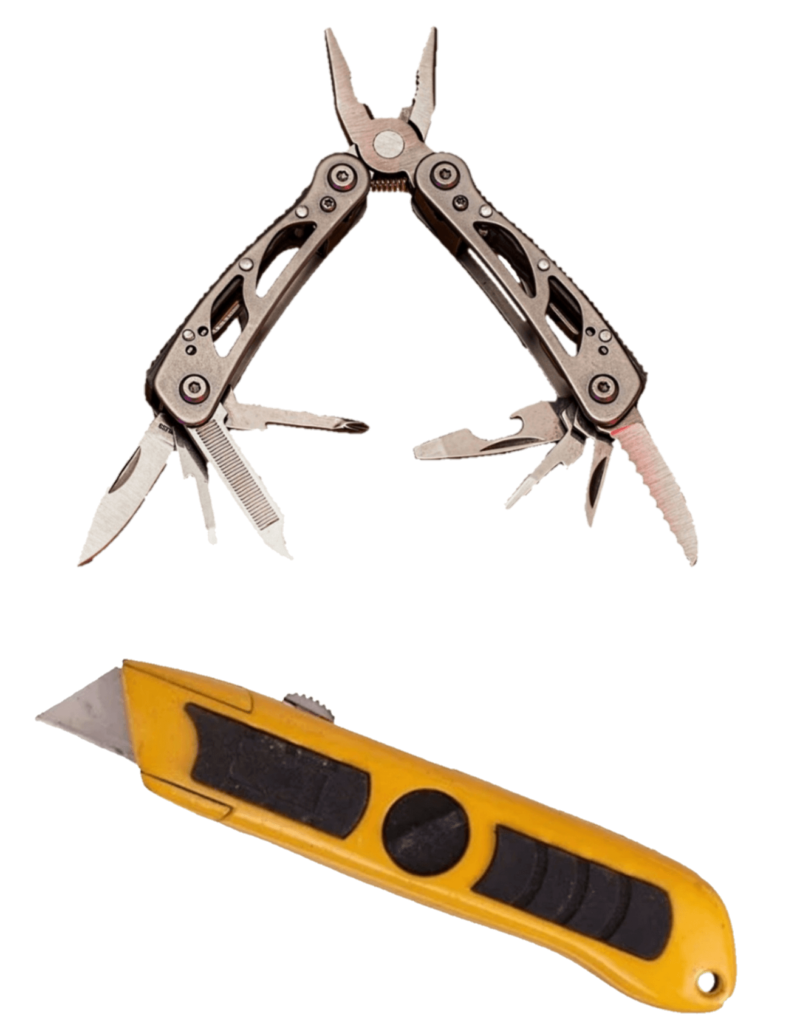 multi-tool and Utility knife-transparent